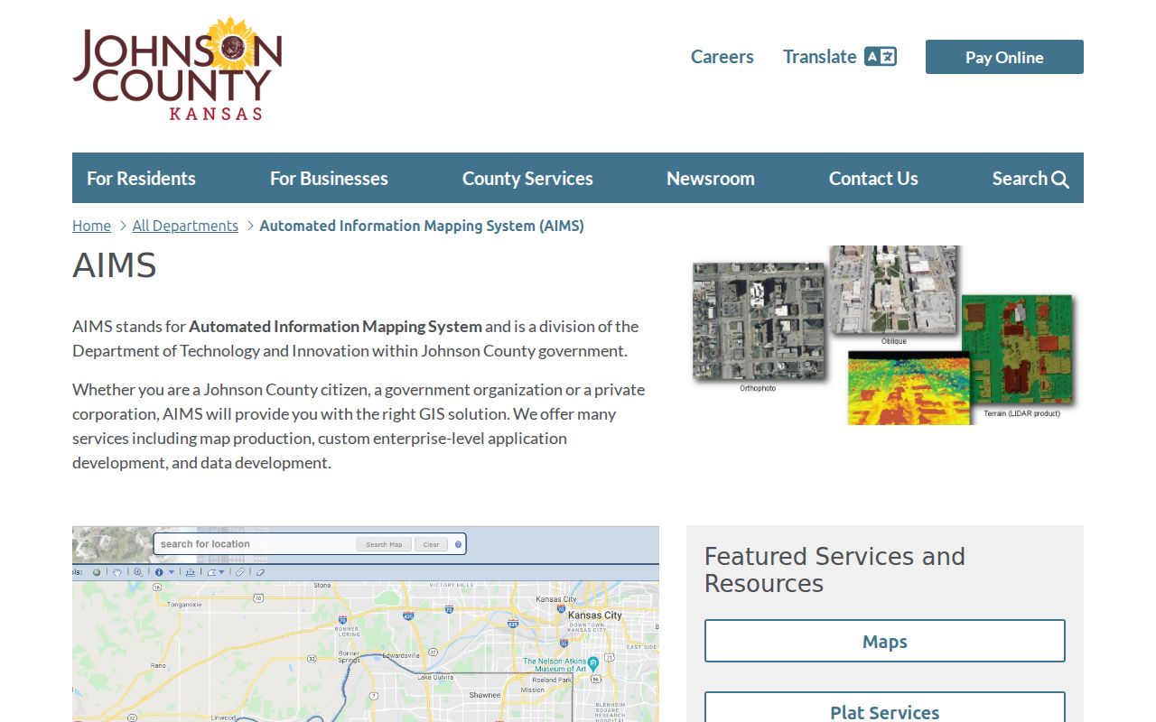 Olathe residents directory Johnson County AIMS mapping overview
