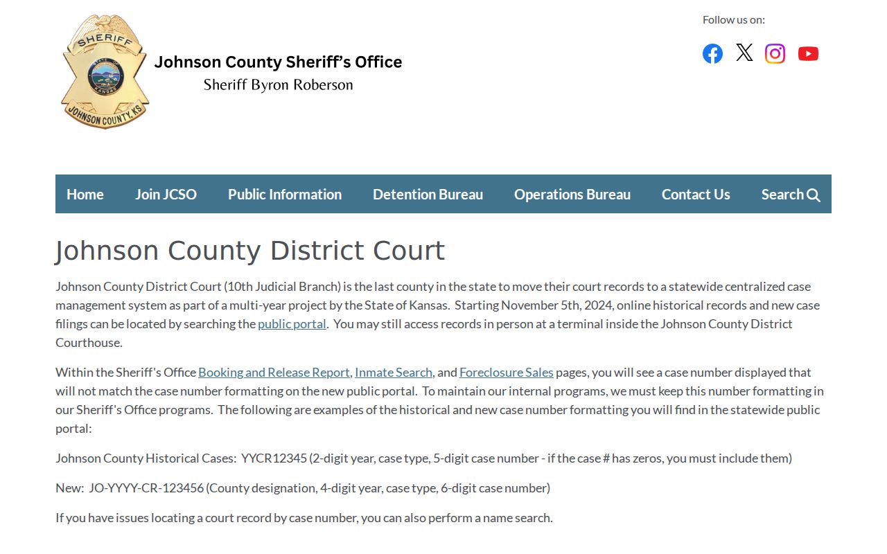 Olathe residents directory Johnson County District Court records access