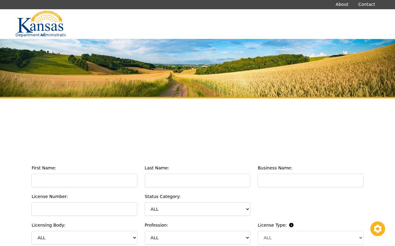 Olathe resident lookup in the Kansas license verification portal